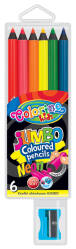 Kredki neonowe okrągłe Jumbo Colorino Kids PATIO 6 kolorów + temperówka