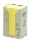 Bloczek samoprzylepny ekologiczny POST-IT® 38x51mm, 24x100 kart., żółty