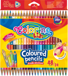 Kredki trójkątne dwustronne Colorino Kids PATIO 24/48  kolory