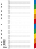 Przekładki do segregatora A4 PP DONAU 10+1 kart mix kolorów