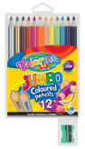 Kredki okrągłe Jumbo Colorino Kids PATIO 12 kolorów + temperówka
