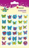 Motylki naklejki papierowe 3D mix rozmiarów i kolorów