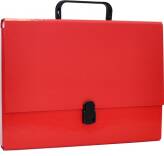 Teczka-pudełko A4/5cm, z rączką i zamkiem czerwona