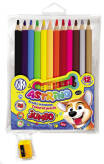 Kredki ołówkowe okrągłe ASTRINO 12 kolorów+temperówka gratis